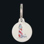 Coastal Quote | Take Time To Coast Through Life Pet ID Tag<br><div class="desc">A cute,  nautical watercolor design featuring a lighthouse & script text phrase.</div>