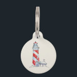 Coastal Quote | Take Time To Coast Through Life Pet ID Tag<br><div class="desc">A cute,  nautical watercolor design featuring a lighthouse & script text phrase.</div>