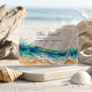 Coastal Real Estate Business Card | Luxury Ocean Clear Business Cards