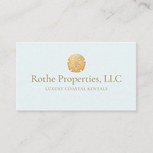  Coastal Real Estate Gold Sand Dollar Business Card