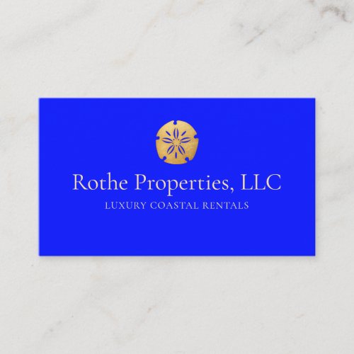  Coastal Real Estate Gold Sand Dollar Cobalt Blue Business Card