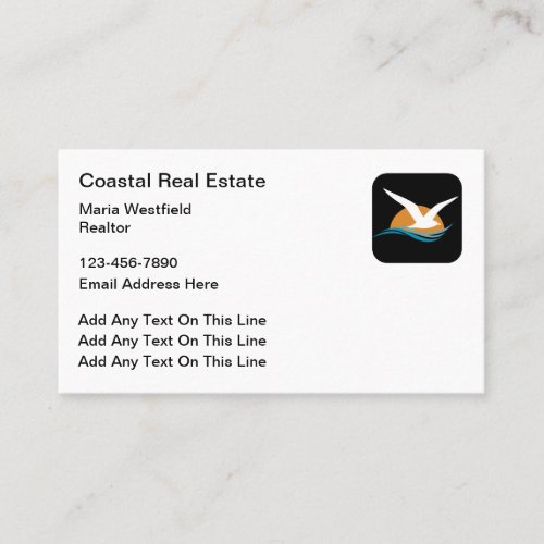 Coastal Real Estate Theme Business Cards