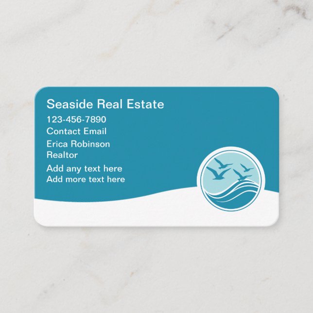 Coastal Realtor Real Estate Theme Business Card (Front)
