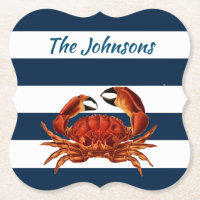 Coastal Red Crab Nautical Stripes