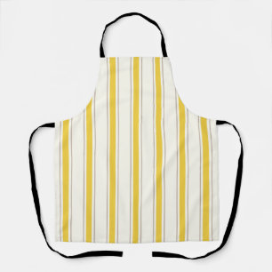 Coastal Resort Awning Stripe Kitchen Lemon Yellow Apron