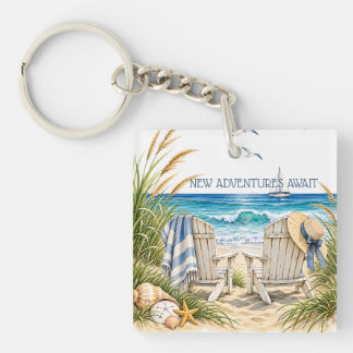 Coastal Retirement New Adventures Keepsake Gift Keychain