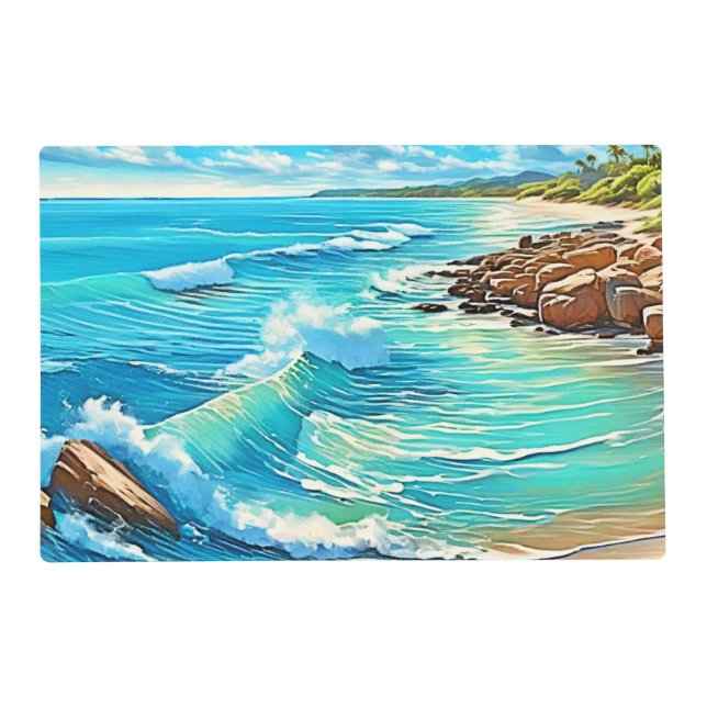 Coastal Rock Scene Design Placemat (Front)