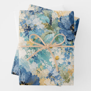 Coastal Romantic Bloom floral Home Décor Wrapping Paper Sheets