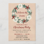 Coastal Rustic Beach Christmas Holiday Party Invitation