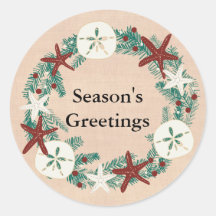 Coastal Rustic Beach Christmas Holiday Wreath