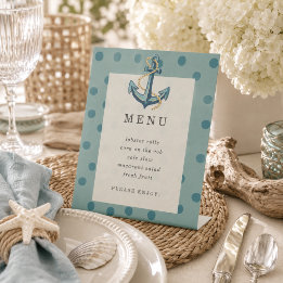 Coastal Sailor First Birthday Menu Sign