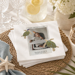 Coastal Sailor First Birthday Napkins