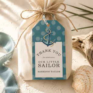Coastal Sailor First Birthday Thank You Favor Tags