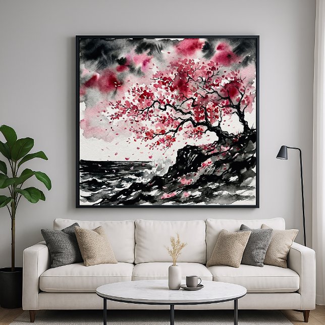 Coastal Sakura - Watercolor Style Cherry Blossoms Poster (Creator Uploaded)