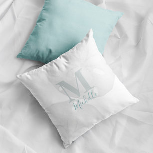 Coastal Sand Dollar Monogram Name Throw Pillow