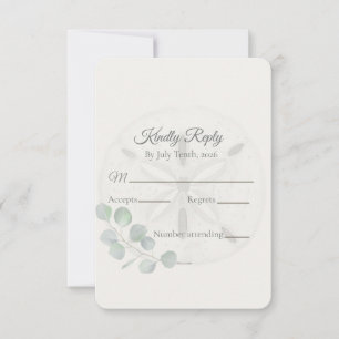 Coastal Sand Dollar Watercolor RSVP Card