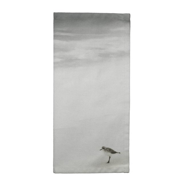 Coastal Sandpiper on the Beach Cloth Napkin (Half Fold)