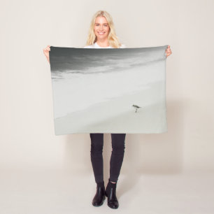 Coastal Sandpiper on the Beach Fleece Blanket