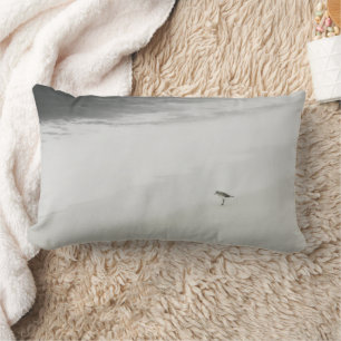 Coastal Sandpiper on the Beach Lumbar Pillow