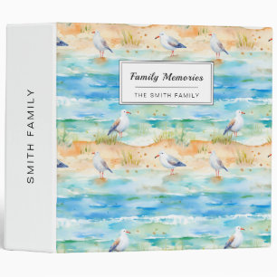Coastal Sandpiper Shoreline Pattern (1) 3 Ring Binder