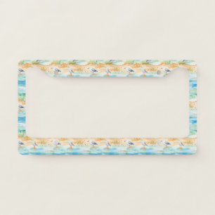 Coastal Sandpiper Shoreline Pattern (1) License Plate Frame