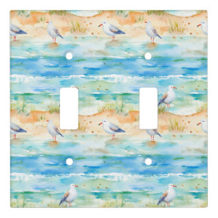 Coastal Sandpiper Shoreline Pattern (1) Light Switch Cover