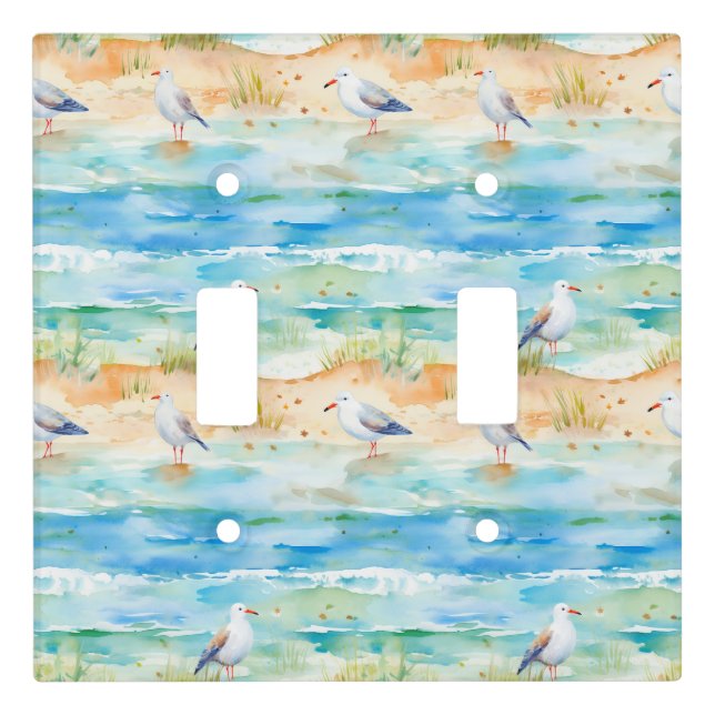 Coastal Sandpiper Shoreline Pattern (1) Light Switch Cover (Front)