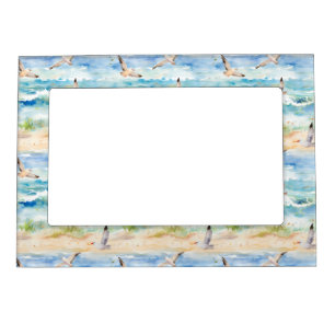 Coastal Sandpiper Shoreline Pattern (2) Magnetic Frame