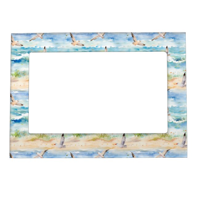 Coastal Sandpiper Shoreline Pattern (2) Magnetic Frame (Front)