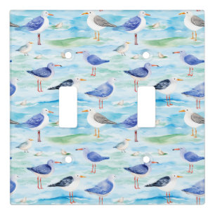 Coastal Sandpiper Shoreline Pattern (3) Light Switch Cover