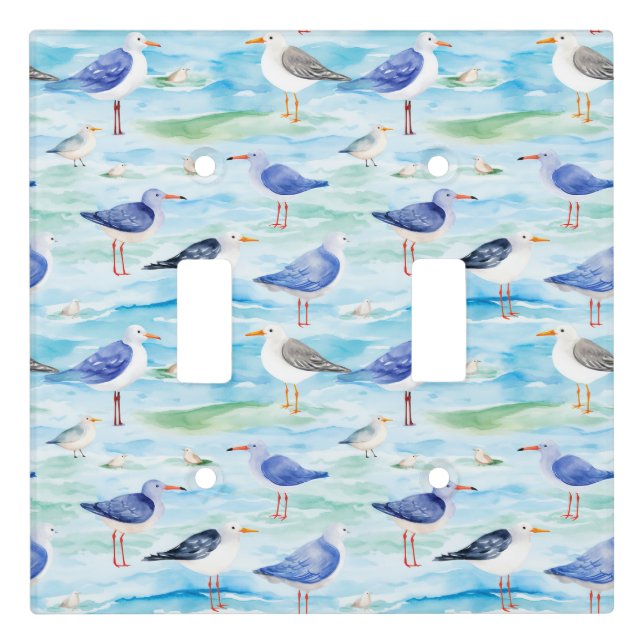 Coastal Sandpiper Shoreline Pattern (3) Light Switch Cover (Front)