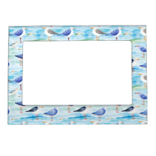 Coastal Sandpiper Shoreline Pattern (3) Magnetic Frame