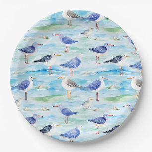 Coastal Sandpiper Shoreline Pattern (3) Paper Plates