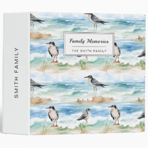 Coastal Sandpiper Shoreline Pattern (4) 3 Ring Binder
