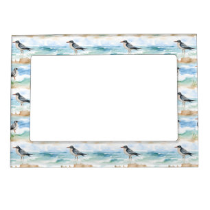 Coastal Sandpiper Shoreline Pattern (4) Magnetic Frame