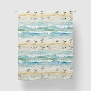 Coastal Sandpiper Shoreline Pattern (5) Blackout Curtains