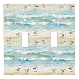 Coastal Sandpiper Shoreline Pattern (5) Light Switch Cover
