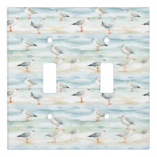 Coastal Sandpiper Shoreline Pattern (6) Light Switch Cover