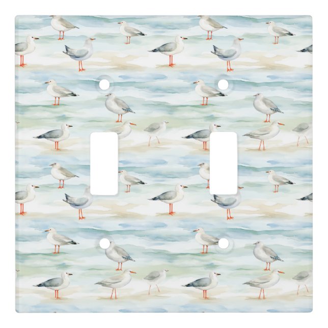 Coastal Sandpiper Shoreline Pattern (6) Light Switch Cover (Front)