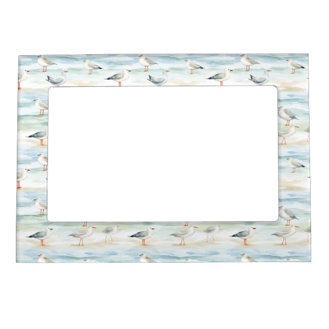 Coastal Sandpiper Shoreline Pattern (6) Magnetic Frame (Front)