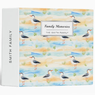 Coastal Sandpiper Shoreline Pattern (7) 3 Ring Binder