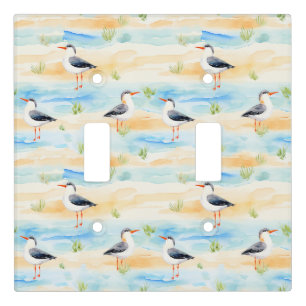 Coastal Sandpiper Shoreline Pattern (7) Light Switch Cover