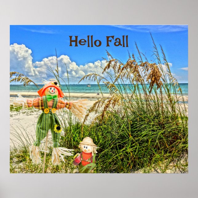Coastal Sanibel Island Florida Beach & Scarecrow  Poster (Front)