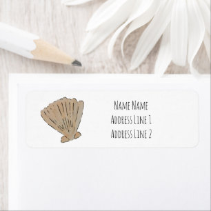 Coastal Scallop Sea Shell Label