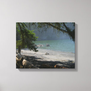 Coastal scene, misty beach, seashore, beautiful canvas print