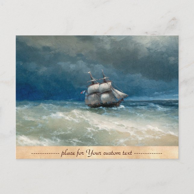 Coastal scene with Stormy Waters  Ivan Aivazovsky Postcard (Front)