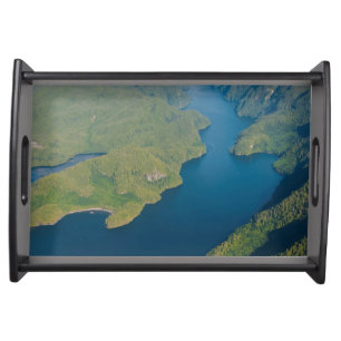 Coastal Scenery In Great Bear Rainforest Serving Tray