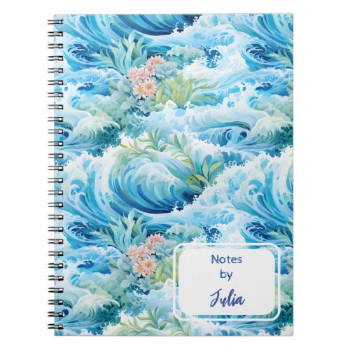 Coastal sea notebook in blue _ make it your own