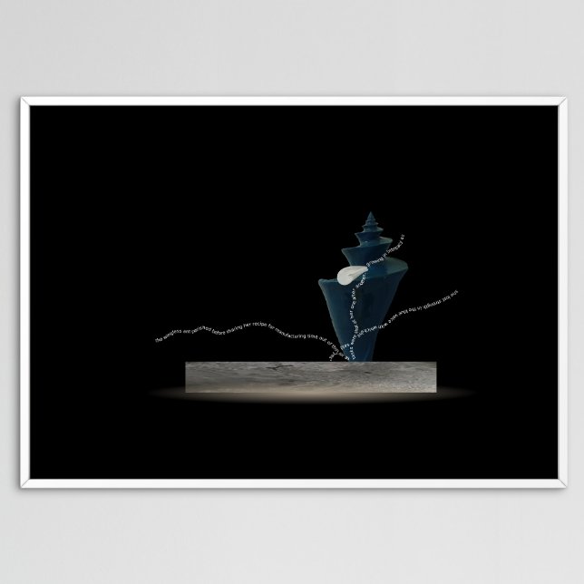 Coastal sea poem black abstract metal wall art (Creator Uploaded)