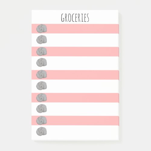 Coastal Sea Shell Grocery List Post_it Notes